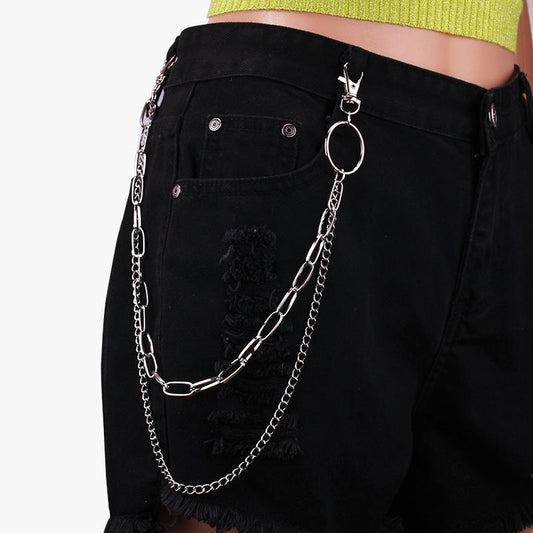 Metal pants chain personality ring double waist chain punk men and women hip-hop rock night match