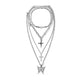 Jewelry diamond-encrusted little angel rose necklace accessories peach heart wings pendant necklace set chain