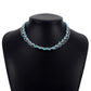 N179 Bohemian Double Layer Necklace Devil's Eye Beaded Creative Necklace Punk Trendy Women's Necklace