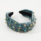 F4689 Jewelry fabric knotted water drop color diamond wide-brimmed headband Mori girl small fresh headband
