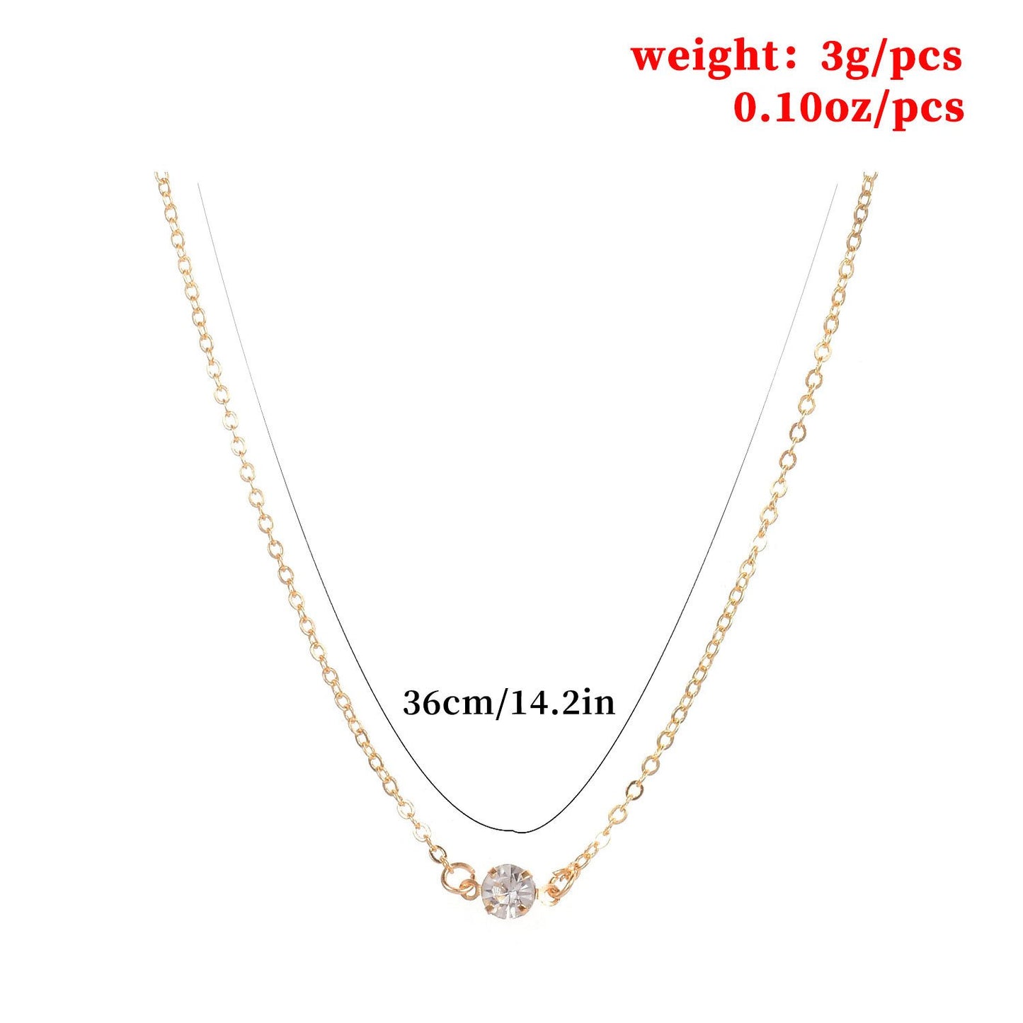 Crystal Single Diamond Short Necklace Fashion Simple Atmospheric Clavicle Necklace For Women