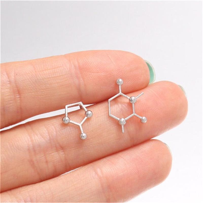 Xueba literature and art students chemical molecule earrings popular earrings