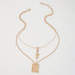 N9679 Popular Accessories Geometric Snake Element Square Necklace Simple Temperament Retro Necklace