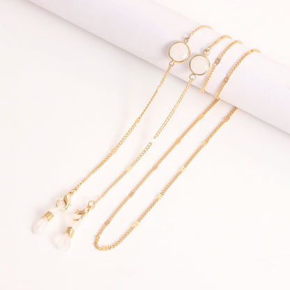 Mask hanging chain glasses chain imitation pearl mask chain color zircon metal glasses chain