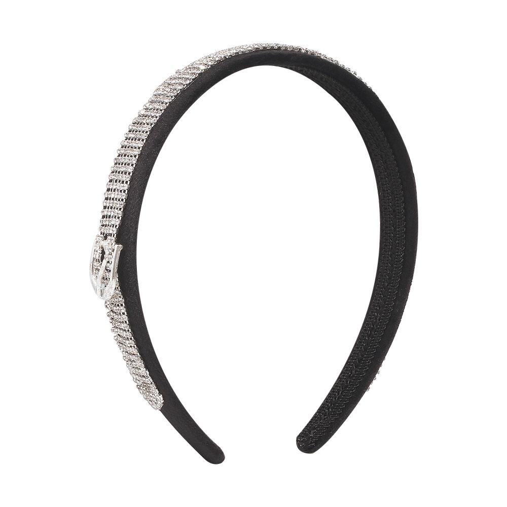 F3621 Simple Rhinestone Headband Women Retro Trendy Candy Color Hair Accessories Creative Claw Chain Hong Kong Headband Women
