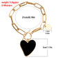 Jewelry Alien Geometric Heart Black White Mother-of-pearl Pendant Hand Decoration Female Simple Metal Bracelet