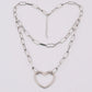 Necklace Jewelry Personality Punk Hip-Hop Alloy Peach Heart Multi-layer Thick Chain Sweater Chain Necklace Female