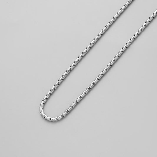 Men's Punk Simple Men's Plain Chain Rectangular Pearl Single Chain Necklace