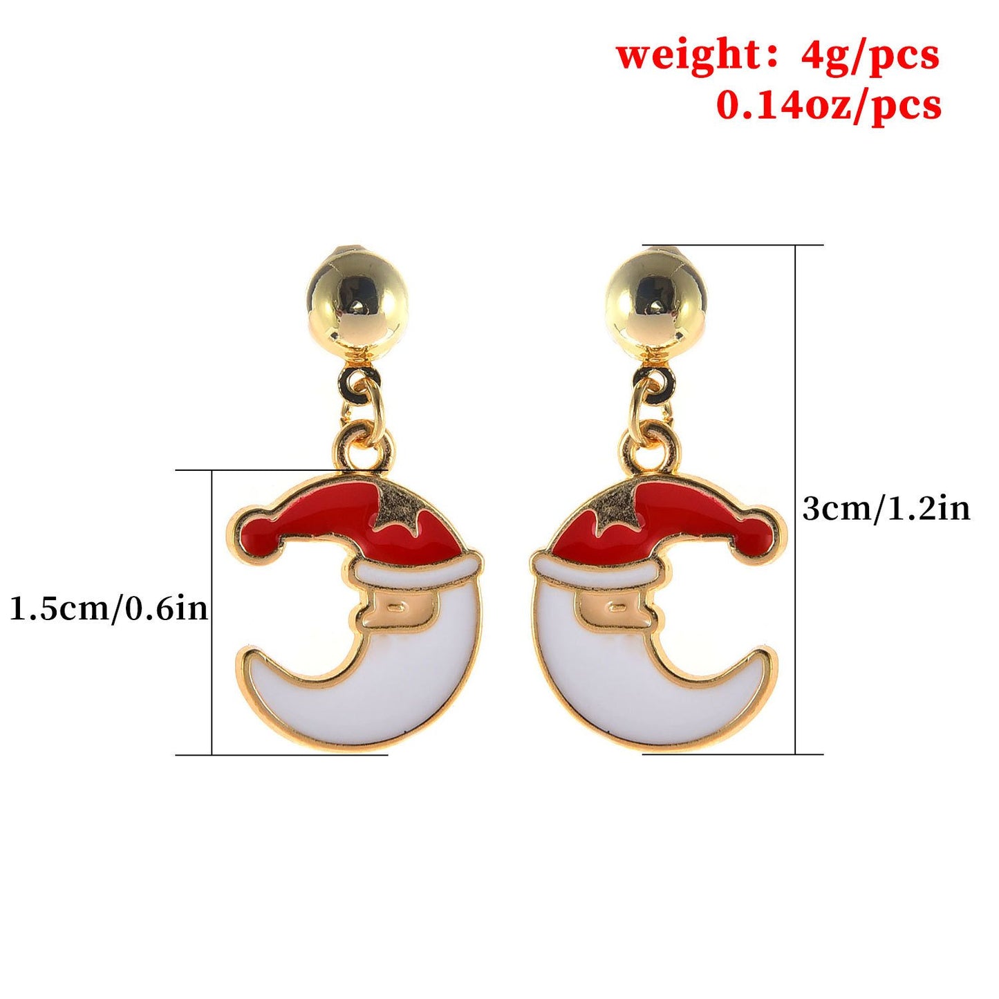 Jewelry cartoon moon Christmas hat steel needle earrings ladies Christmas creative earrings earrings