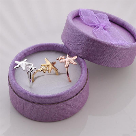 Starfish open ring female adjustable five-pointed star ring jewelry
