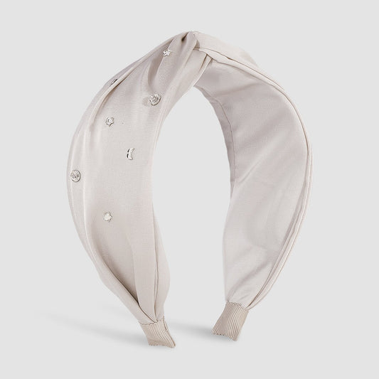 F4196 Fashion hair hoop fabric wide side star moon rhinestone head hoop internet celebrity simple hair accessories for women