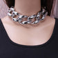 Jewelry exaggerated glossy thick chain CCB short necklace men and women hip-hop necklace collarbone chain accessories