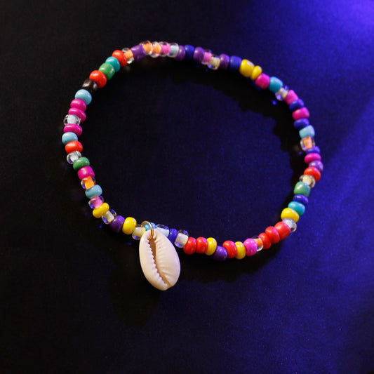 Accessories Colorful Mixed Color Rice Bead Shell Anklet Female Beach Personality Foot Jewelry