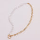 Jewelry Fashion OT Buckle Necklace Short Pearl Necklace Female Personality Plating Chain Chain Thick Chain Necklace