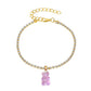 Creative Resin Bear Chain Rhinestone Anklet Sweet and Cute Summer Pendant Foot Jewelry for Women
