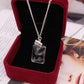 Jewelry Fashion Trendy Long Square Crystal Pendant Wishing Dandelion Necklace