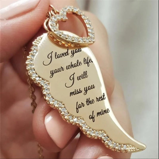 Angel Wings Wings Letter Heart Pendant Fashion Necklace