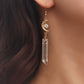 Jewelry punk long tassel transparent white crystal crescent pendant earrings female ins high-end sense