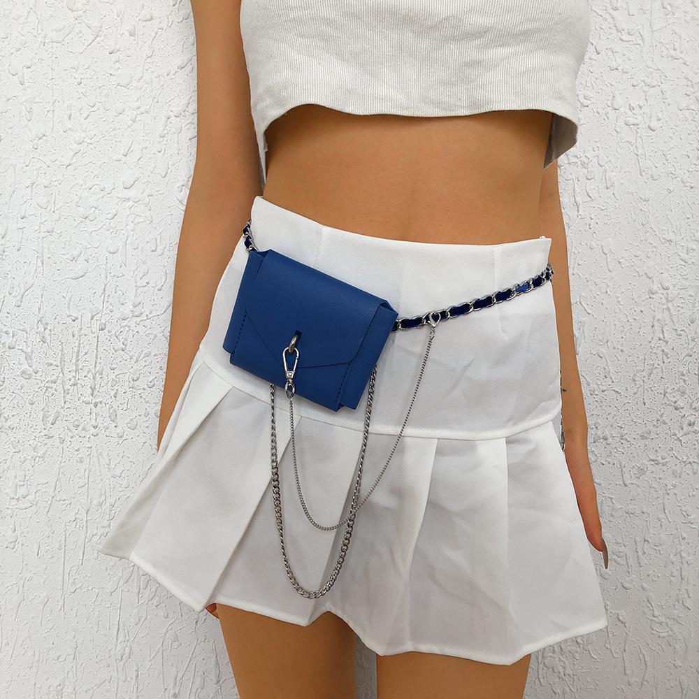 H12 Simple fashion bag PU chain net red foreign style satchel lady temperament French retro pocket