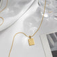 Retro square checkerboard pendant necklace stainless steel gold-plated clavicle chain simple personality ins