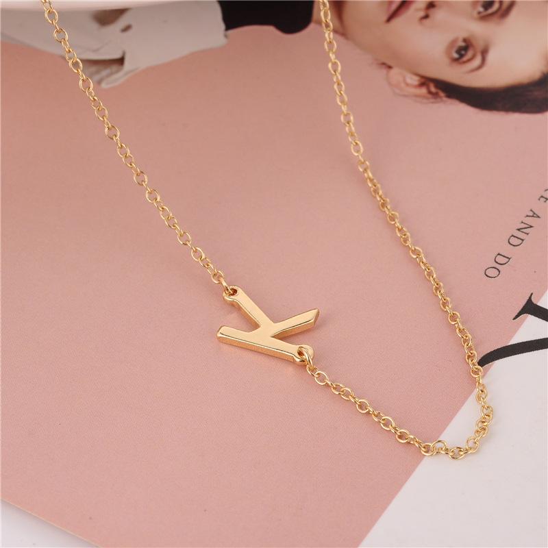 Letter Necklace Popular 26 English Pendant Necklace Clavicle Chain Jewelry