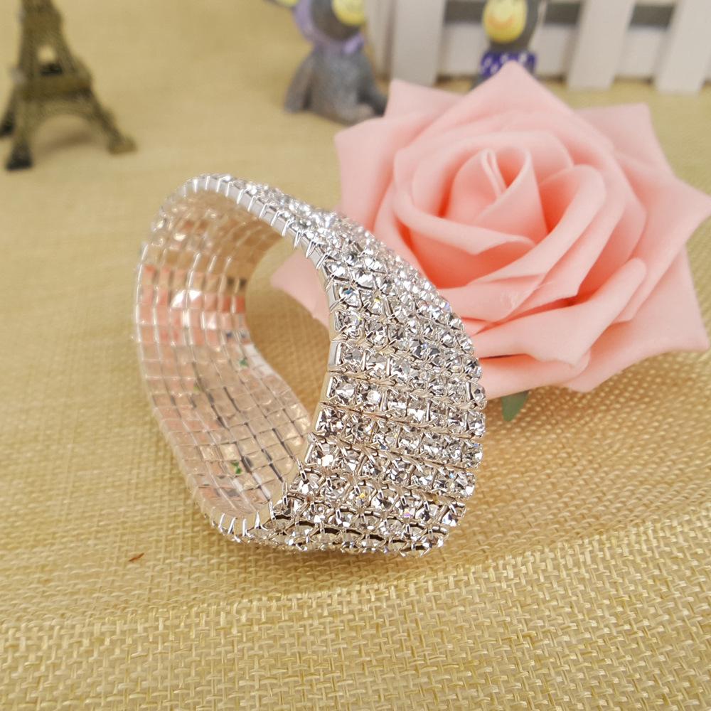 Claw Chain Bracelet Boutique Hand Jewelry 7 Rows Flash Diamond Elastic Alloy Bracelet Bracelet