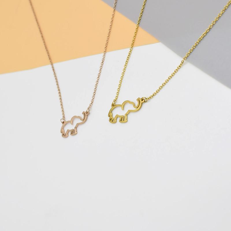 Jewelry Fashion Elephant Pendant Necklace Lucky Hollow Lucky Elephant Clavicle Chain Explosion