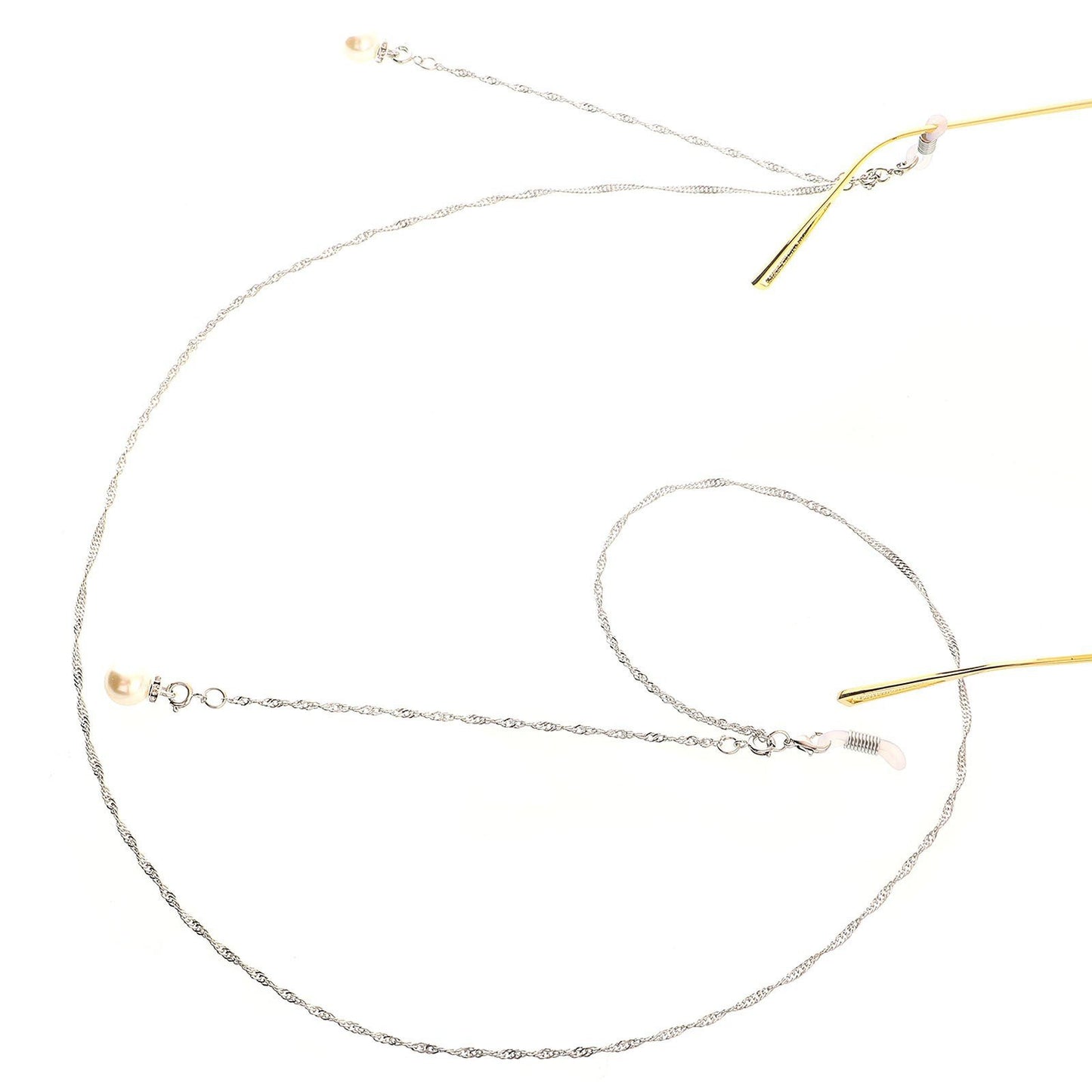 Wings with the same style of glasses hanging chain pearl chain multi-functional double buckle chain fashion sunglasses chain decorative glasses