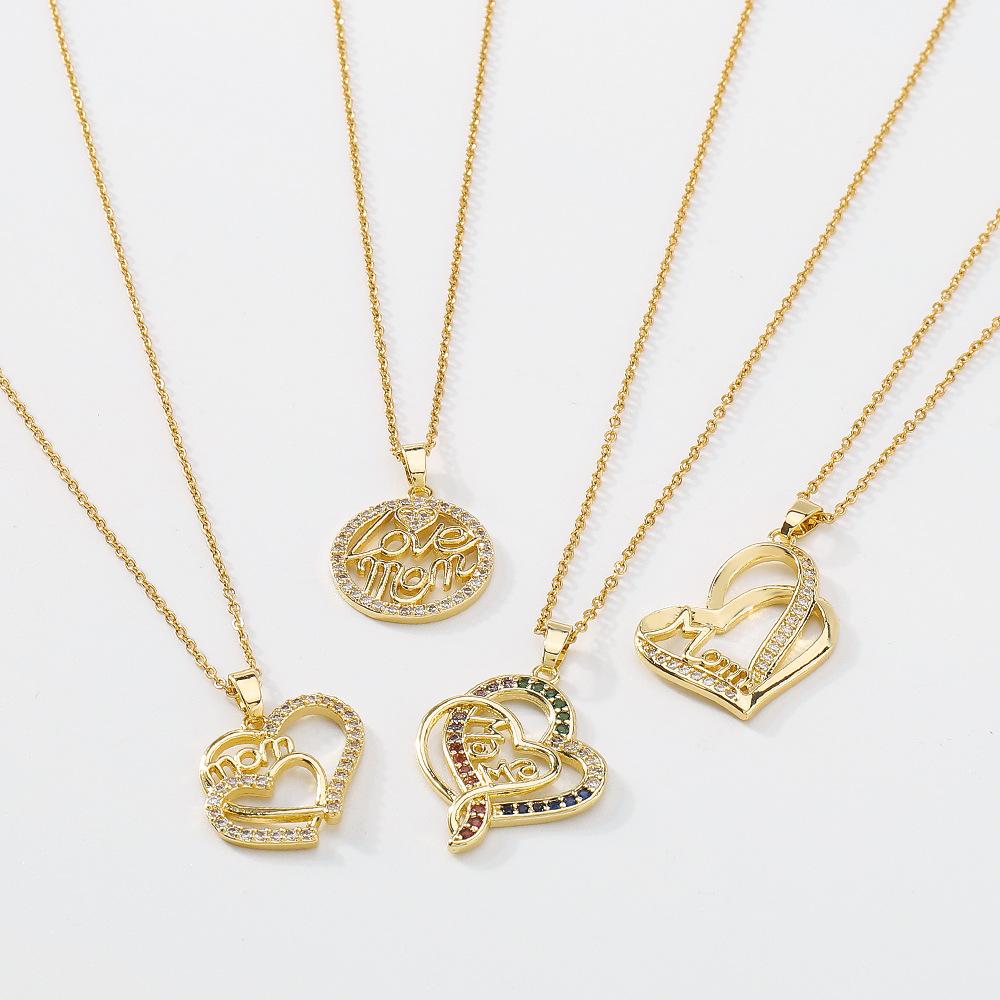 ZN17 Mother's Day mom fashion simple necklace geometric irregular love necklace female