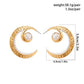 Jewelry temperament cold micro-inlaid imitation pearl crescent moon earrings simple geometric metal earrings for women