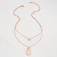 N921 Simple Thin Chain Double Layer Necklace Geometric Micro-inlaid Niche Necklace French Stacked Necklace
