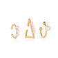 Temperament three-piece ear clip hollow geometric pearl earrings earrings ear bone clip cold earrings