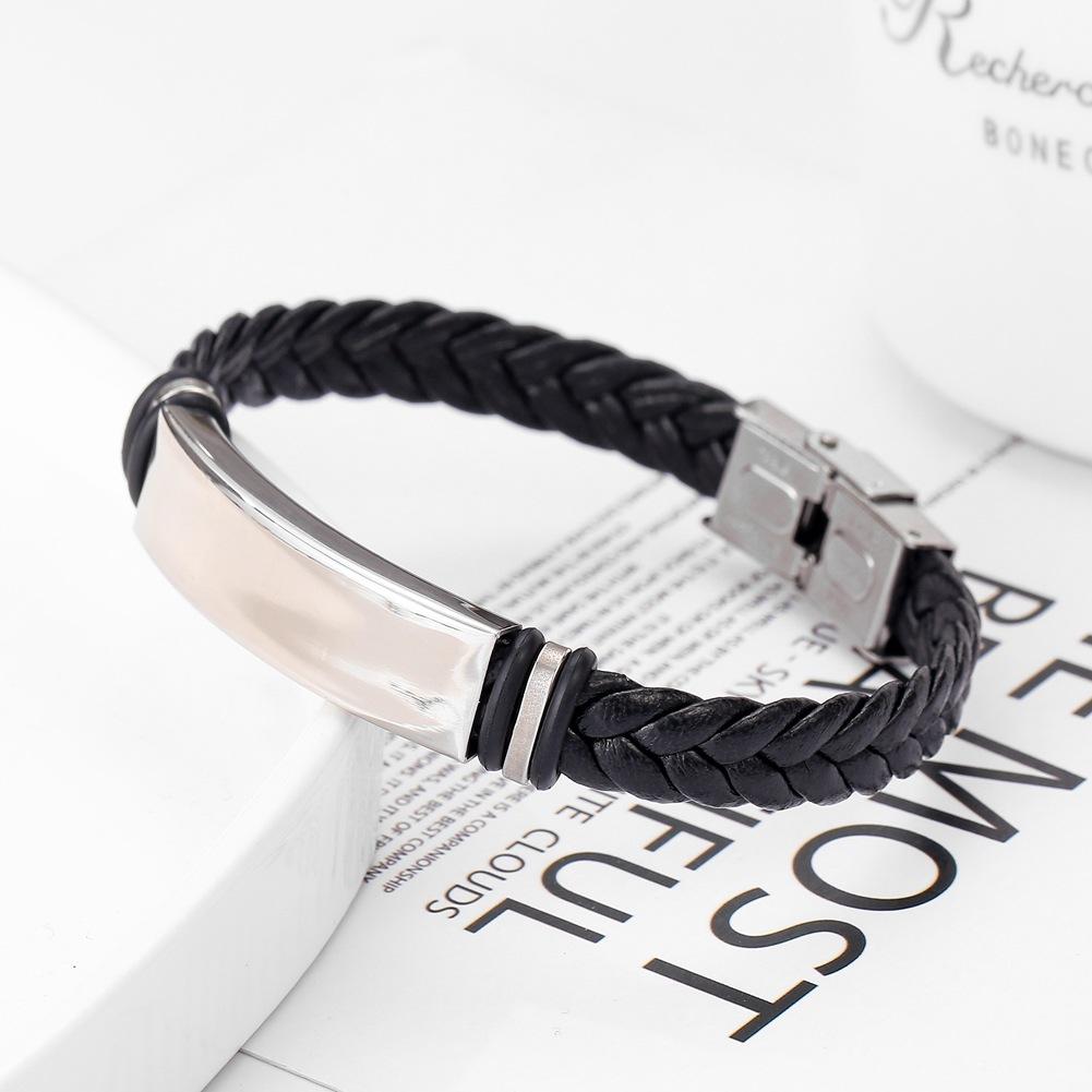 Leather rope twist watch chain Hiphop men's hip-hop jewelry bracelet