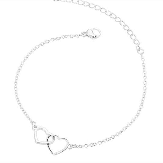 Simple stainless steel heart-to-heart bracelet small peach heart pendant mother's day bracelet