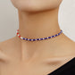 Jewelry simple fashion red blue white necklace female necklace personality all-match cold design sense necklace