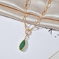 Apparel Green Water Drop Necklace Ladies Fashion Simple Pendant Necklace Jewelry