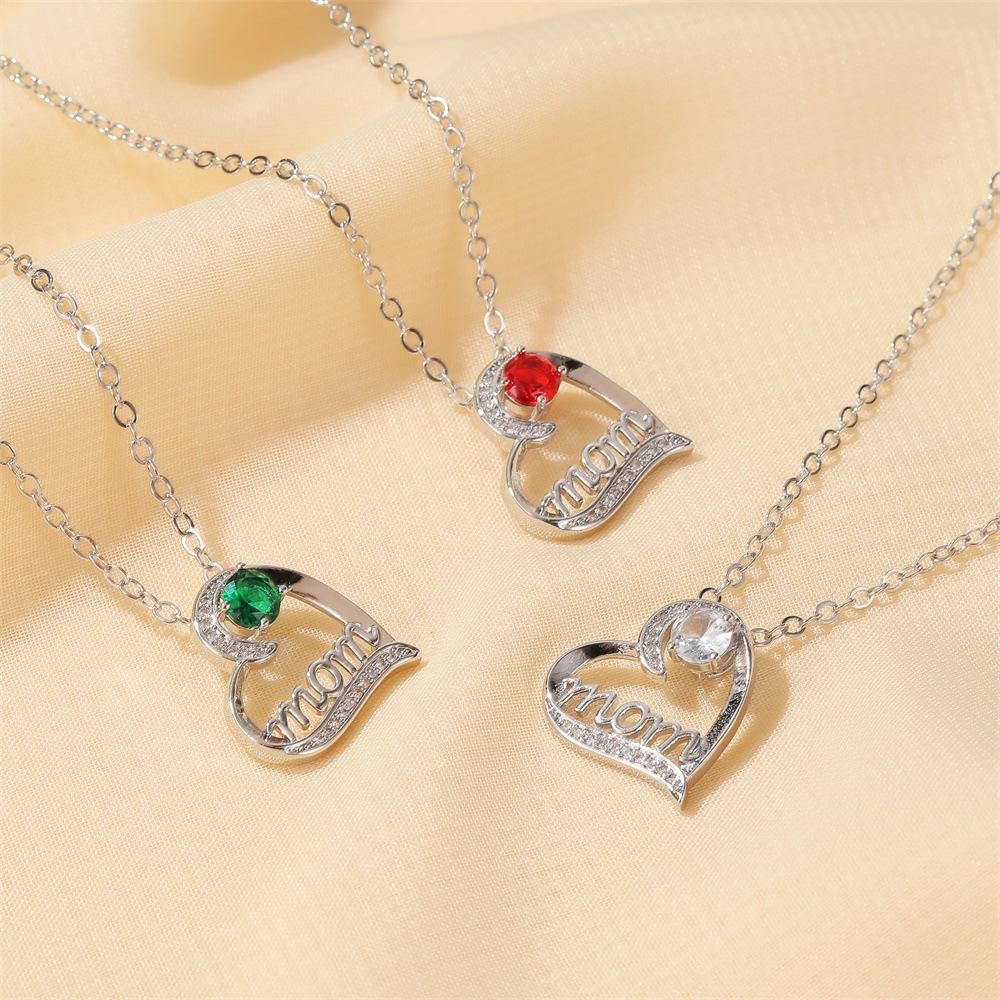 Love Letter Necklace Temperament Simple Heart Shaped Mom Necklace Pendant for Mom Mother's Day Gift