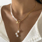 Jewelry baroque special-shaped pearl tassel necklace temperament simple geometric multi-layer chain necklace