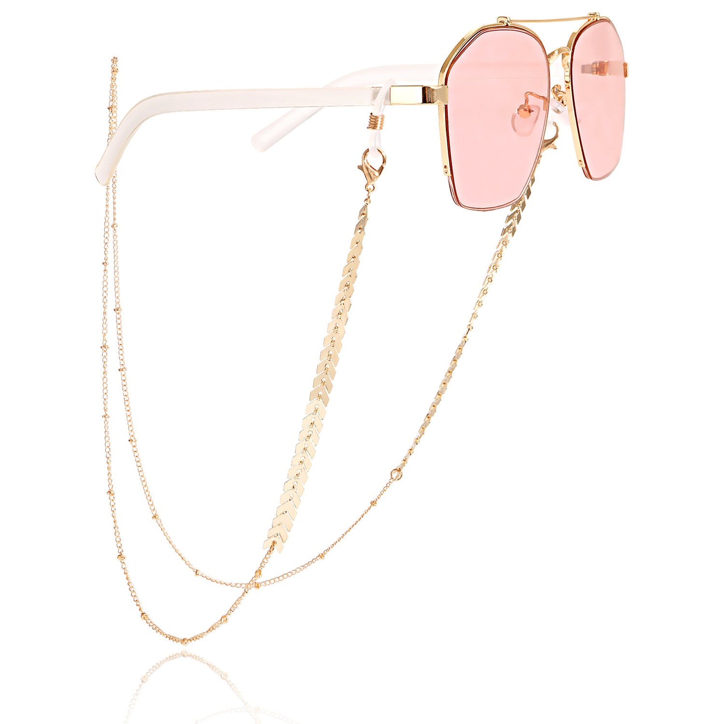 Mask hanging chain Glasses chain Butterfly aircraft chain Disc mask chain Peach heart metal glasses chain