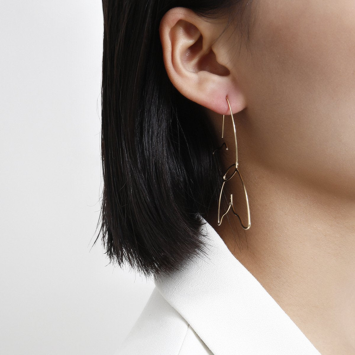 Jewelry Frosty Line Outline Earrings Simple Elegance Hollow Butterfly Earrings Women