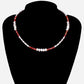 Simple Bohemian Pearl Necklace Stainless Steel Niche Design Glass Crystal Beads Beaded Clavicle Chain