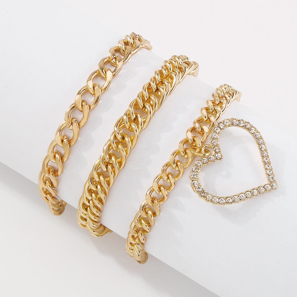 B1352 Retro Fashion Bracelet Female Simple Trend Cuban Chain Bracelet Exaggerated Multilayer Accessories