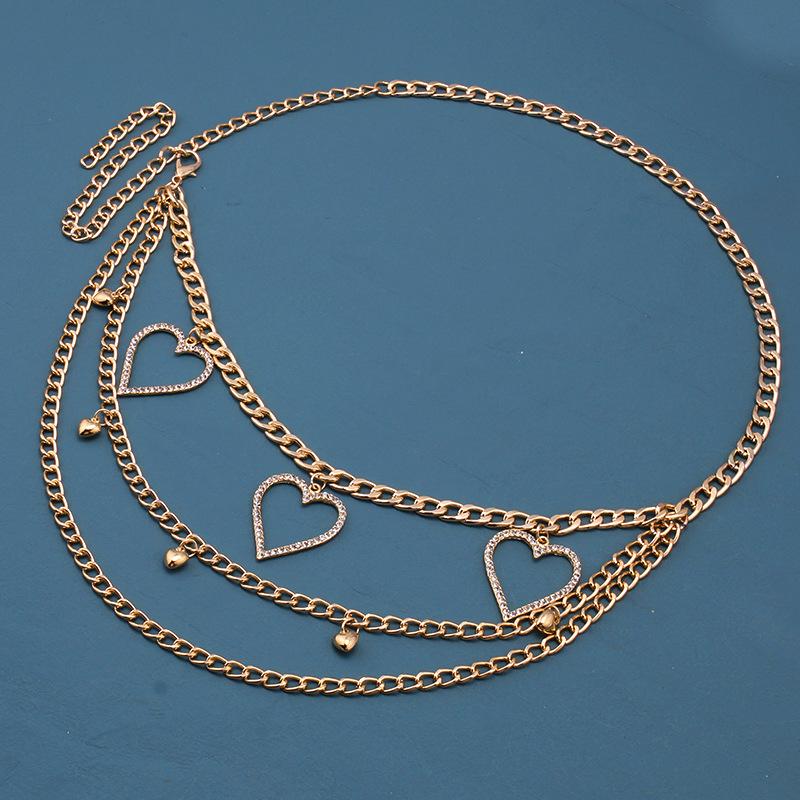 Accessories Fashion Trendy Waist Chain Women's All-Match Diamond Heart Waist Accessories