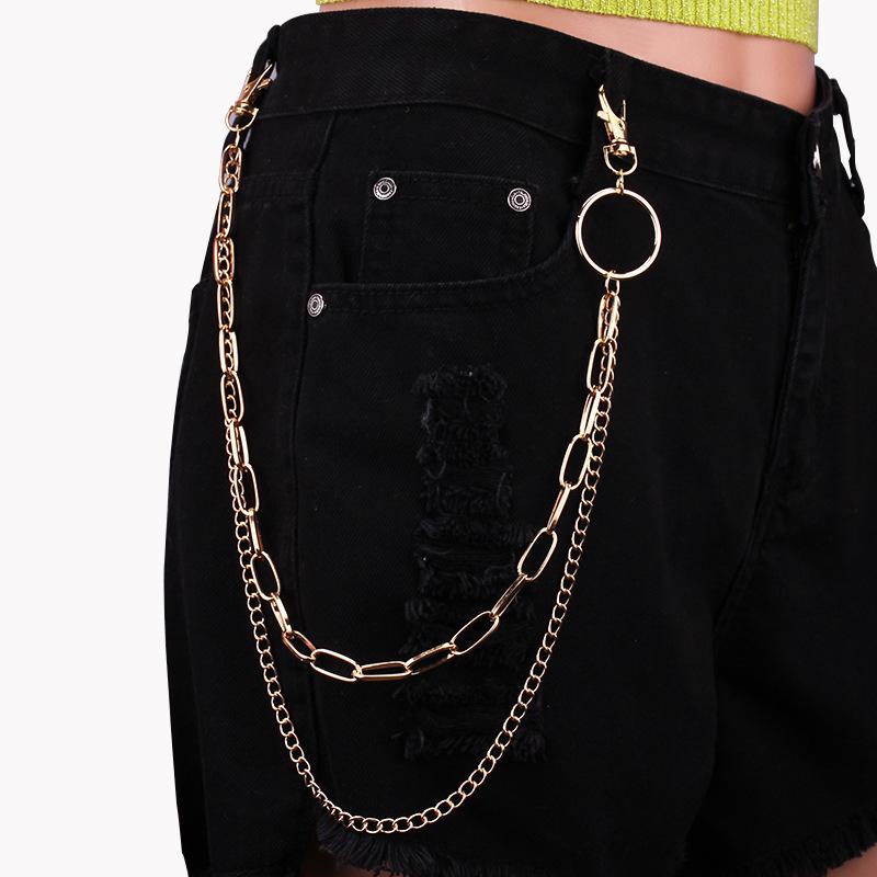 Metal pants chain personality ring double waist chain punk men and women hip-hop rock night match