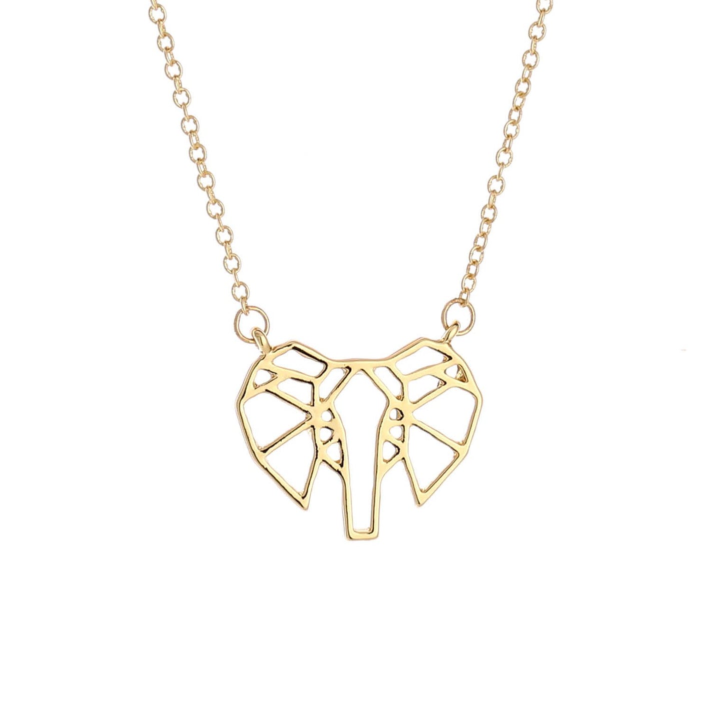 Popular Lucky Elephant Head Hollow Elephant Necklace Female Auspicious Animal Ornaments