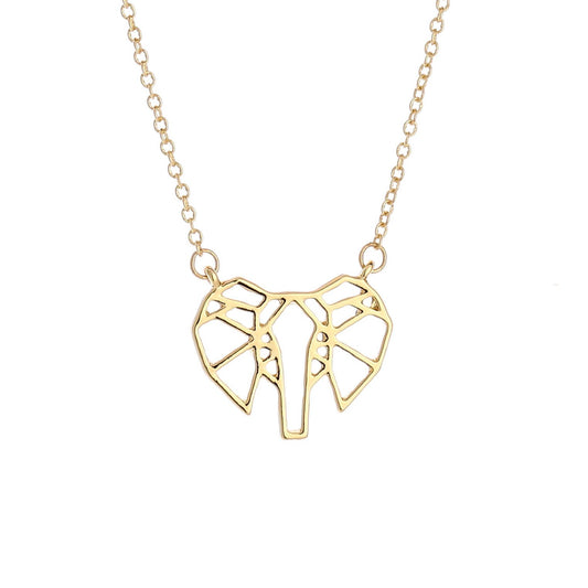 Popular Lucky Elephant Head Hollow Elephant Necklace Female Auspicious Animal Ornaments