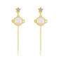 Ins space planet earrings female fashion temperament cat eye ball long tassel earrings personality earrings fashion