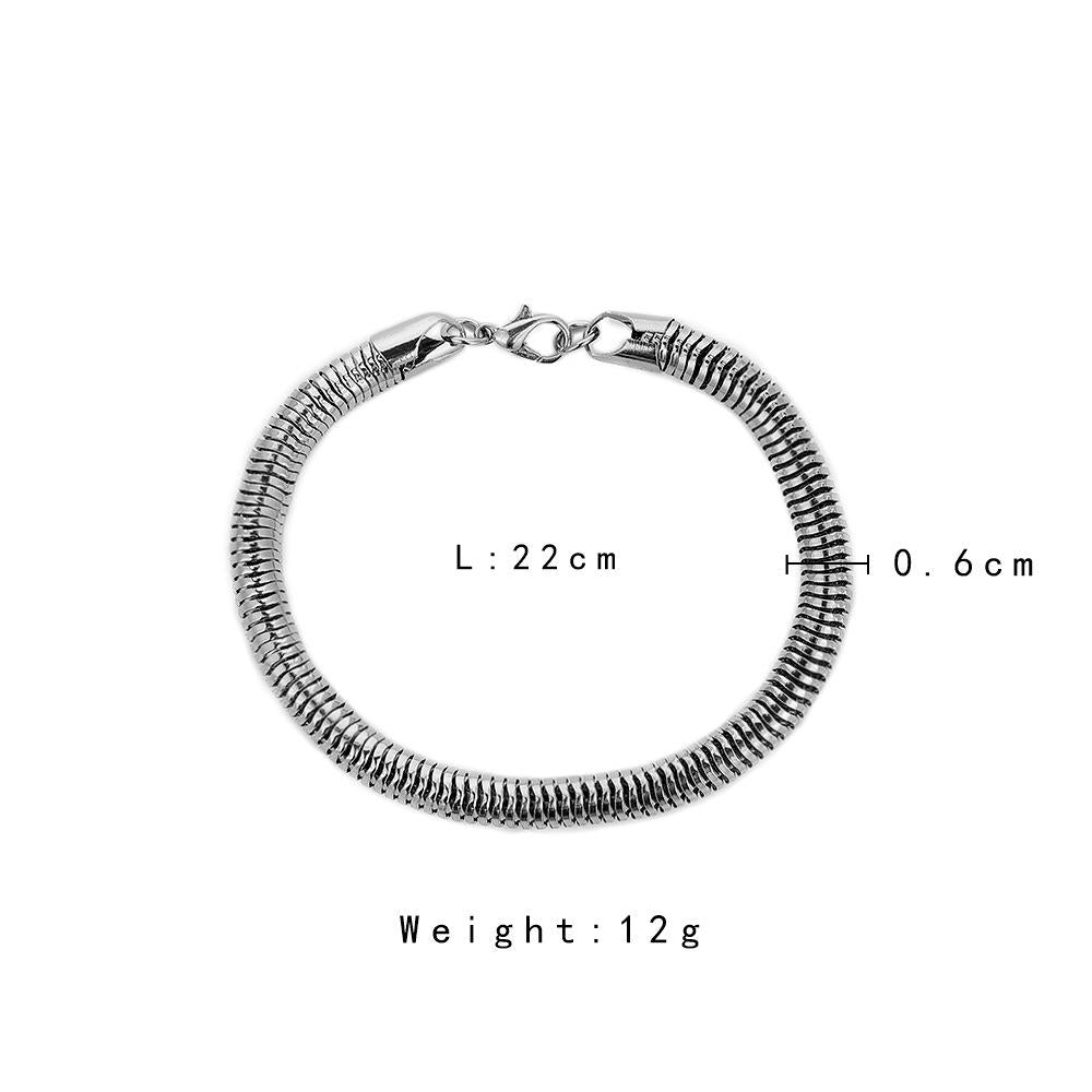 Fashion Party Hip Hop Simple Round Mesh Chain Bracelet Plain Chain Men's Jewelry