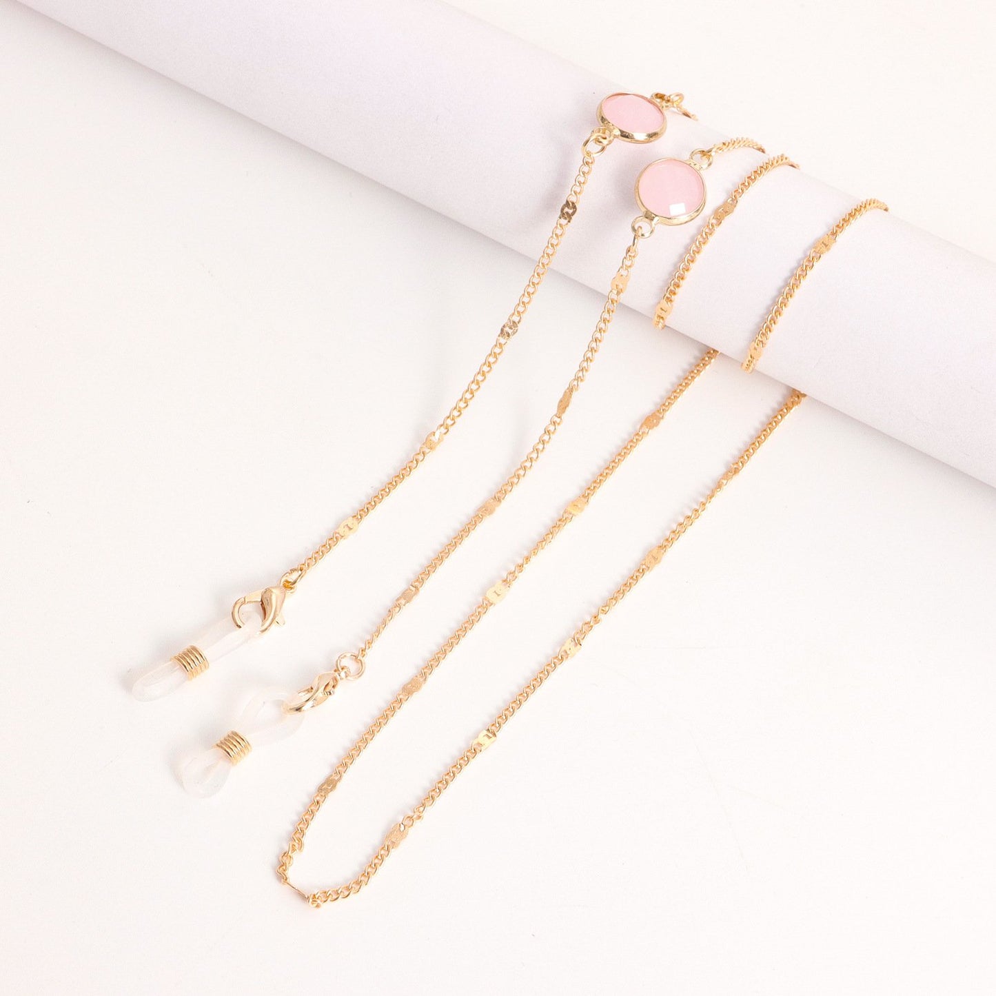 Mask hanging chain glasses chain imitation pearl mask chain color zircon metal glasses chain