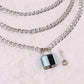 Ins cold fashion popular geometric multi-layer necklace trend padlock pendant clavicle chain female